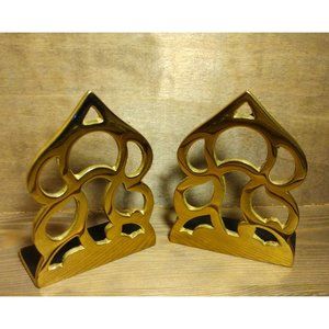 Vintage Virginia Metalcrafters "Monticello" Brass Bookends